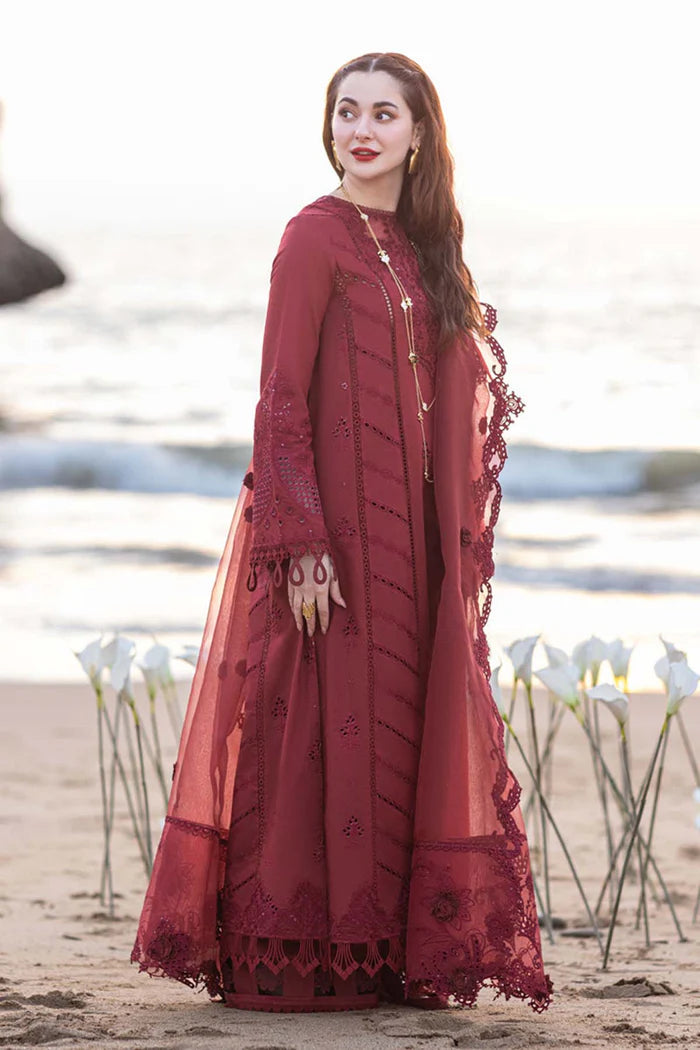 Qalamkar Luxury Embroidered Organza 3pc Suit with Embroidered Organza Dupatta