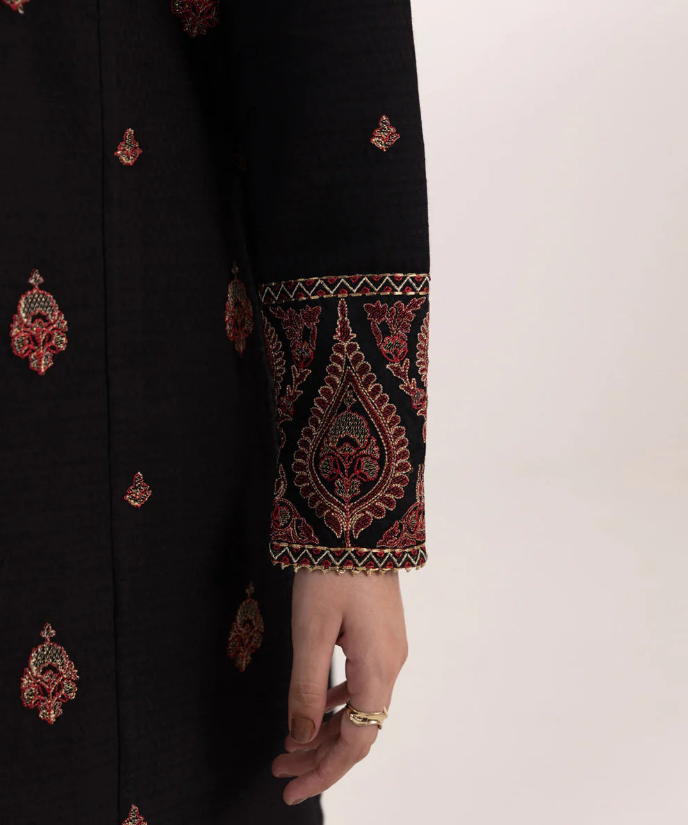 Sapphire 3PC Dhanak Embroidered Shirt with Digital Printed