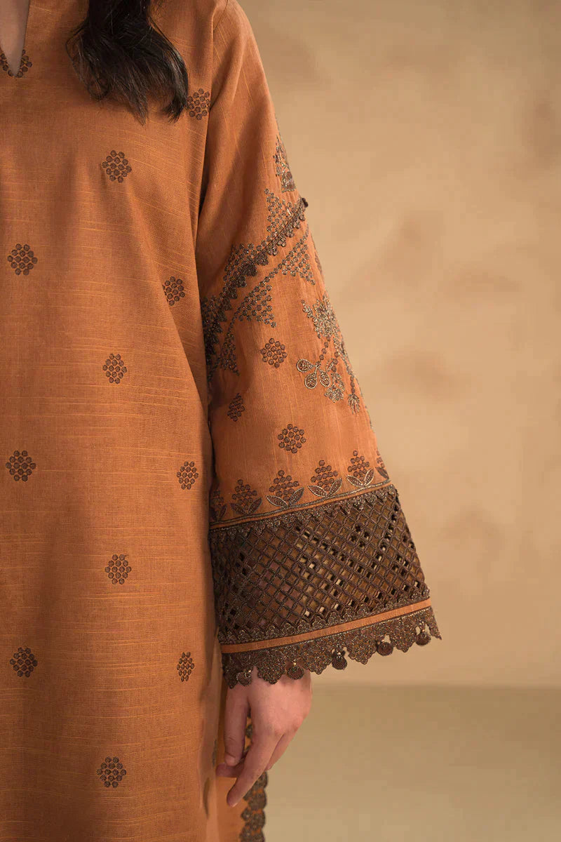 Baroque Lawn 3-Piece Unstitched Embroidered Suit with Embroidered Trouser