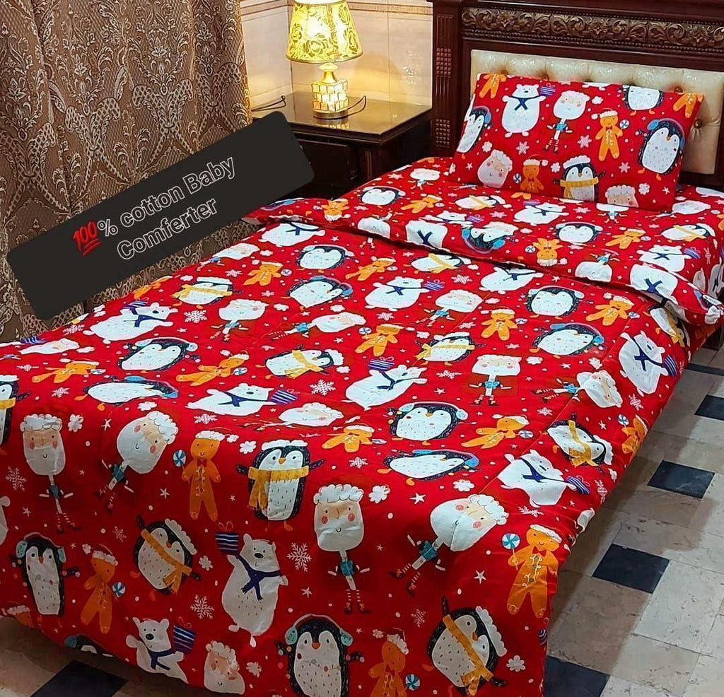 3 Pcs Single Comforter Set – Pure Cotton | All Seasons Use | Bed Sheet Complete Set