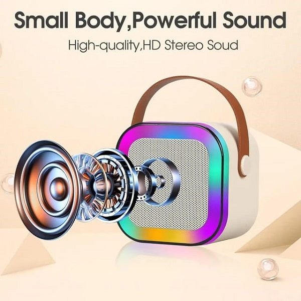 Karaoke Machine for Kids & Adults with Wireless 2 Mics – Portable Bluetooth & Dynamic Lights