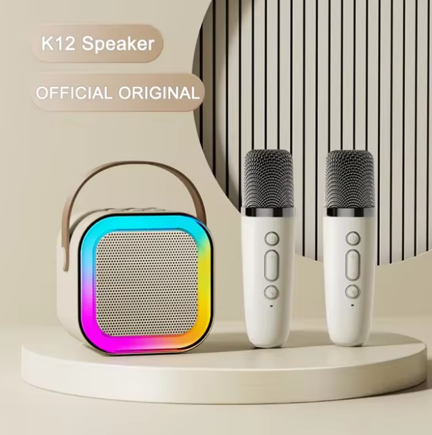 Karaoke Machine for Kids & Adults with Wireless 2 Mics – Portable Bluetooth & Dynamic Lights