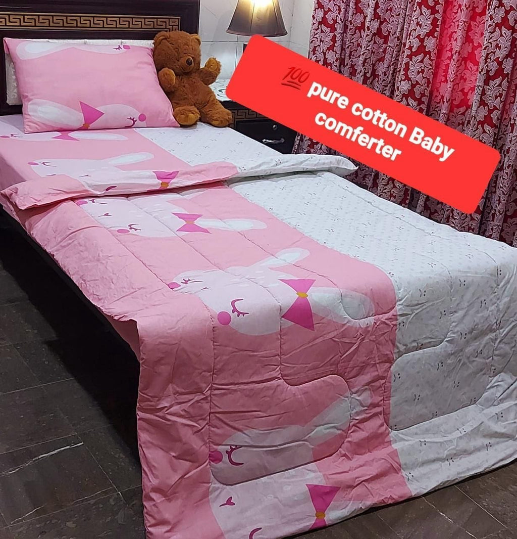 3 Pcs Single Comforter Set – Pure Cotton | All Seasons Use | Bed Sheet Complete Set