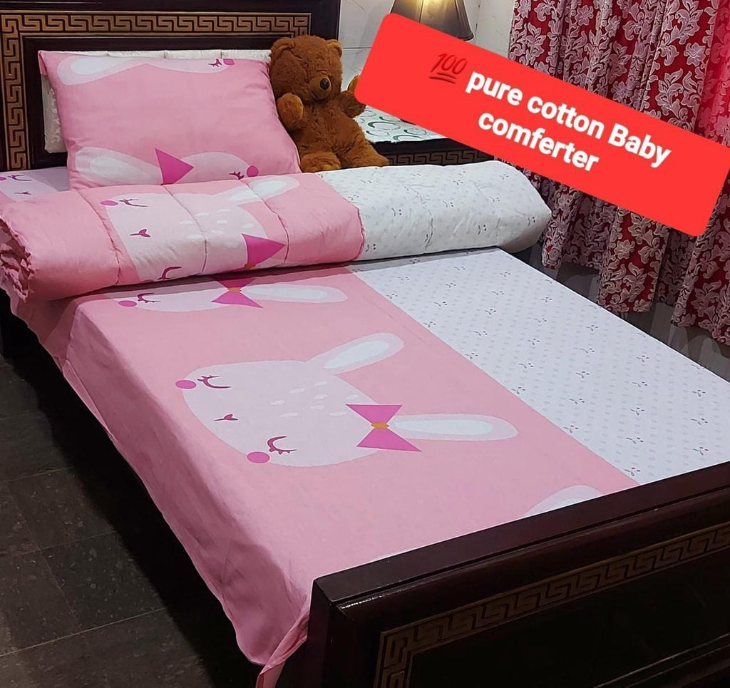 3 Pcs Single Comforter Set – Pure Cotton | All Seasons Use | Bed Sheet Complete Set