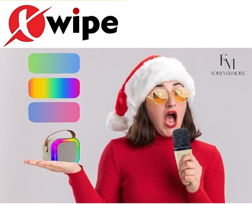 Karaoke Machine for Kids & Adults with Wireless 2 Mics – Portable Bluetooth & Dynamic Lights