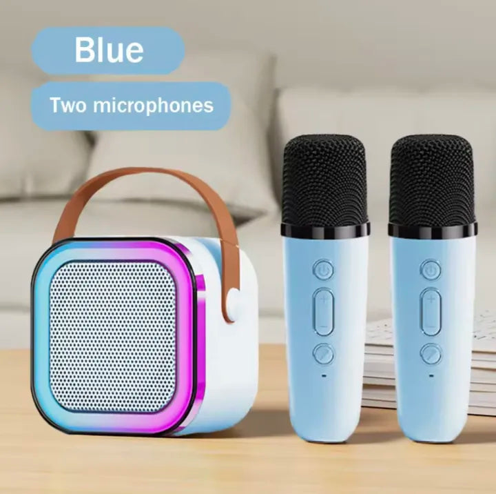 Karaoke Machine for Kids & Adults with Wireless 2 Mics – Portable Bluetooth & Dynamic Lights