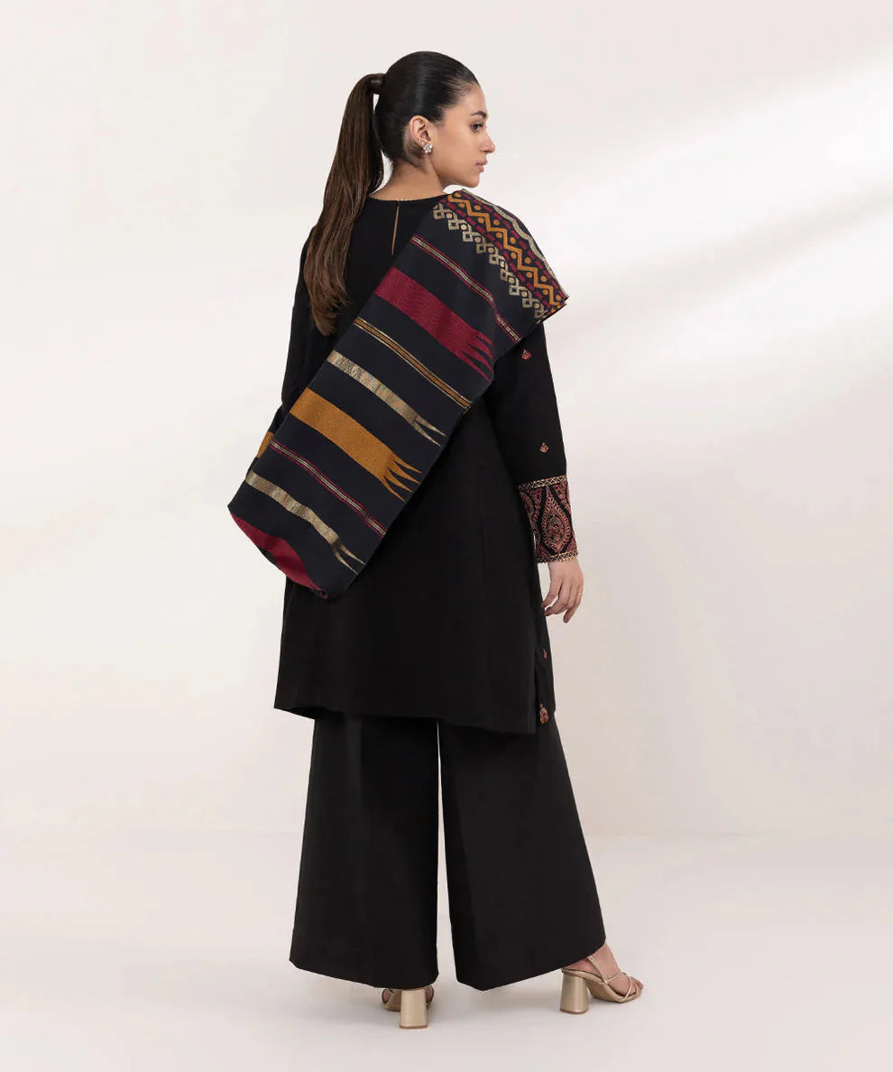 Sapphire 3PC Dhanak Embroidered Shirt with Digital Printed