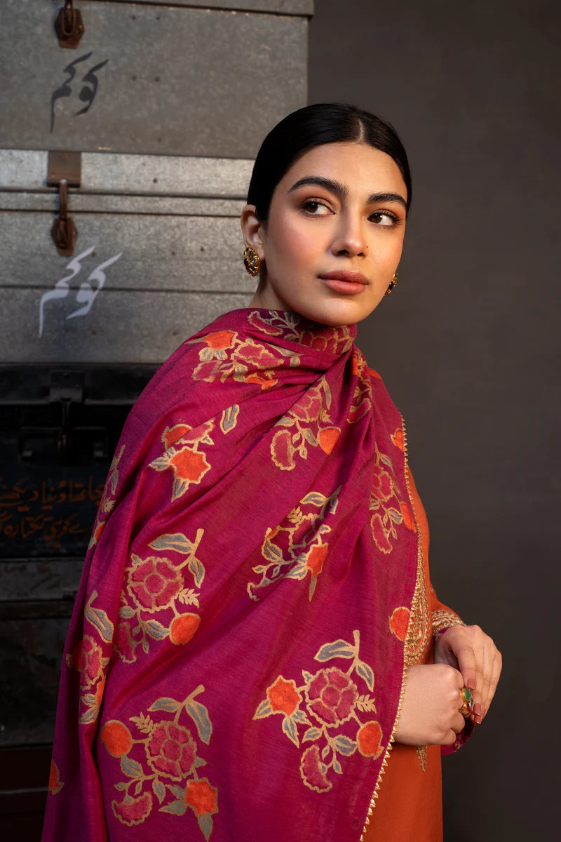 Zara Shahjahan 3PC Unstitched Lawn Suit – Embroidered Shirt, Monark Print Dupatta & Trouser