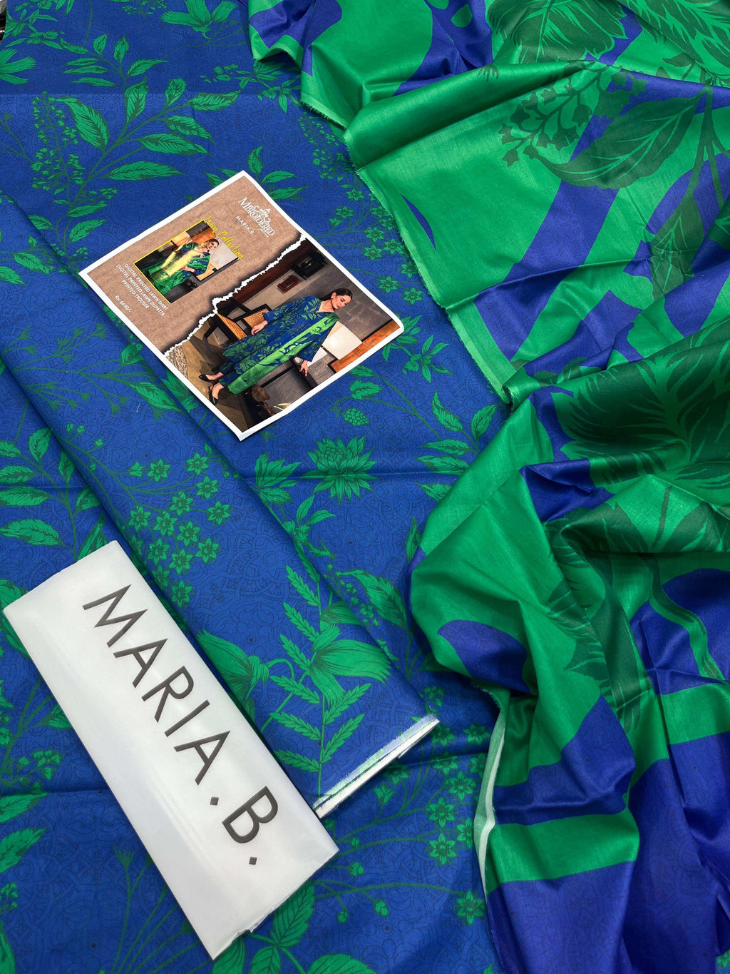 Maria B Summer Collection – High-Quality Lawn Suit with 4-Side Printed Lawn Dupatta