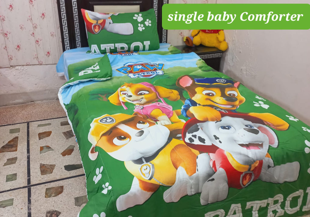 3 Pcs Single Comforter Set – Pure Cotton | All Seasons Use | Bed Sheet Complete Set
