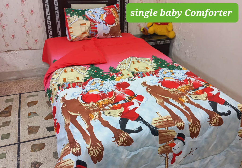3 Pcs Single Comforter Set – Pure Cotton | All Seasons Use | Bed Sheet Complete Set