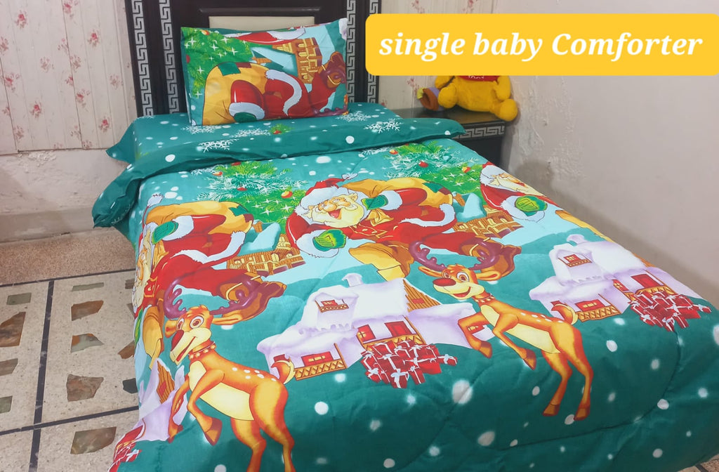 3 Pcs Single Comforter Set – Pure Cotton | All Seasons Use | Bed Sheet Complete Set