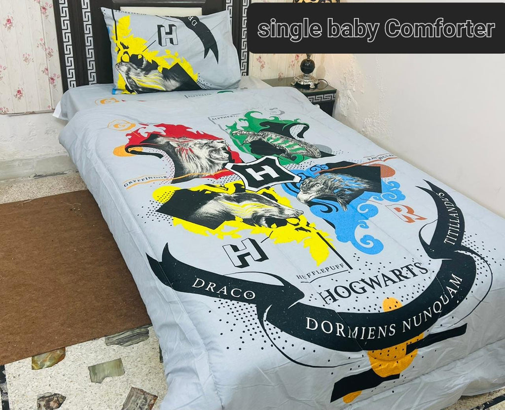 3 Pcs Single Comforter Set – Pure Cotton | All Seasons Use | Bed Sheet Complete Set