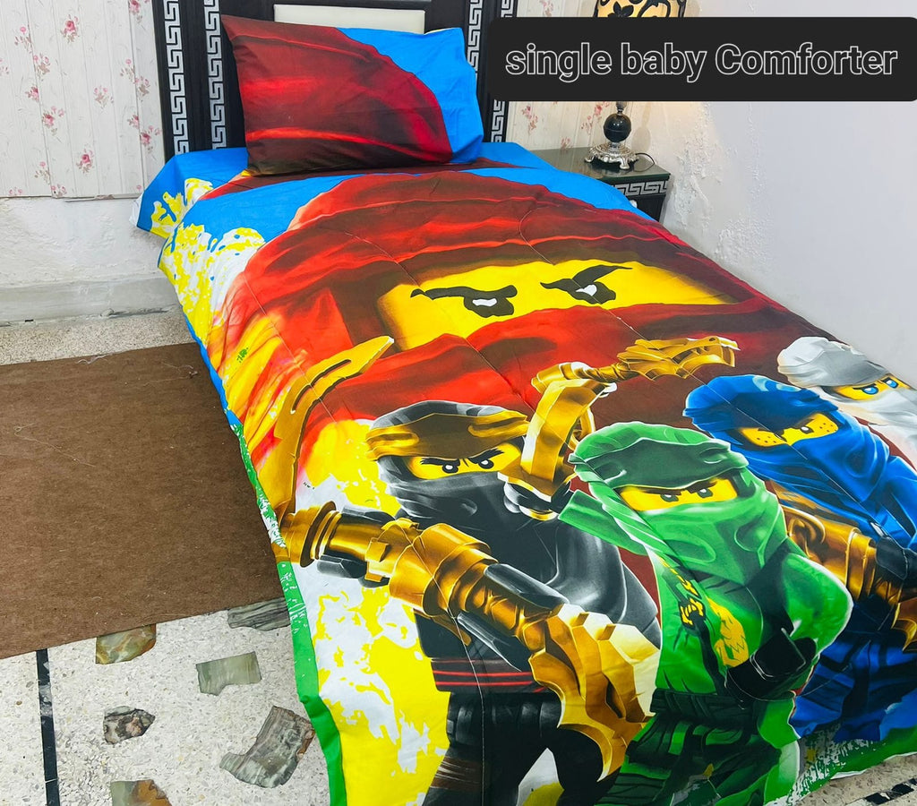 3 Pcs Single Comforter Set – Pure Cotton | All Seasons Use | Bed Sheet Complete Set