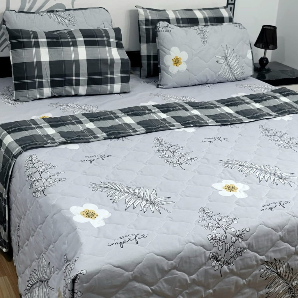 6 Pcs Comforter Set – 100% Pure Cotton | King Size | Bed Sheet Complete Set