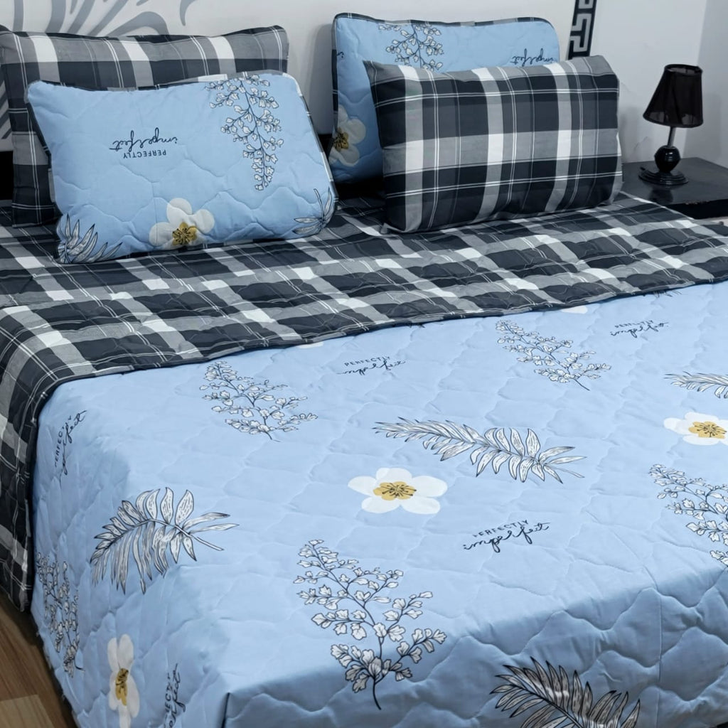 6 Pcs Comforter Set – 100% Pure Cotton | King Size | Bed Sheet Complete Set