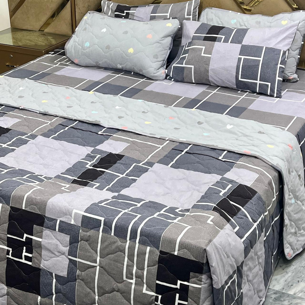 6 Pcs Comforter Set – 100% Pure Cotton | King Size | Bed Sheet Complete Set