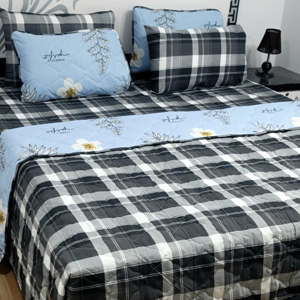 6 Pcs Comforter Set – 100% Pure Cotton | King Size | Bed Sheet Complete Set