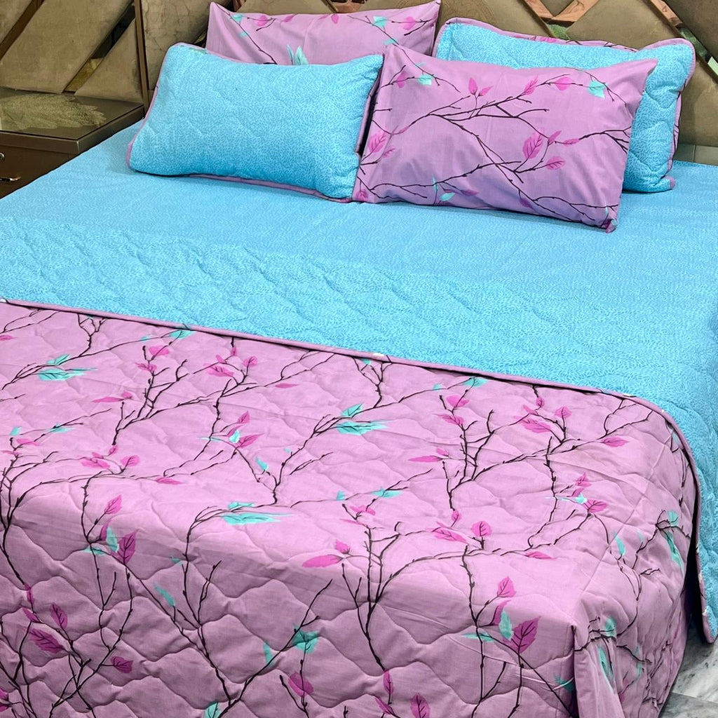 6 Pcs Comforter Set – 100% Pure Cotton | King Size | Bed Sheet Complete Set