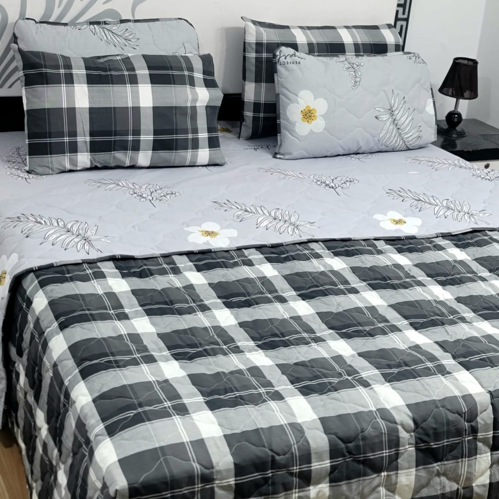 6 Pcs Comforter Set – 100% Pure Cotton | King Size | Bed Sheet Complete Set