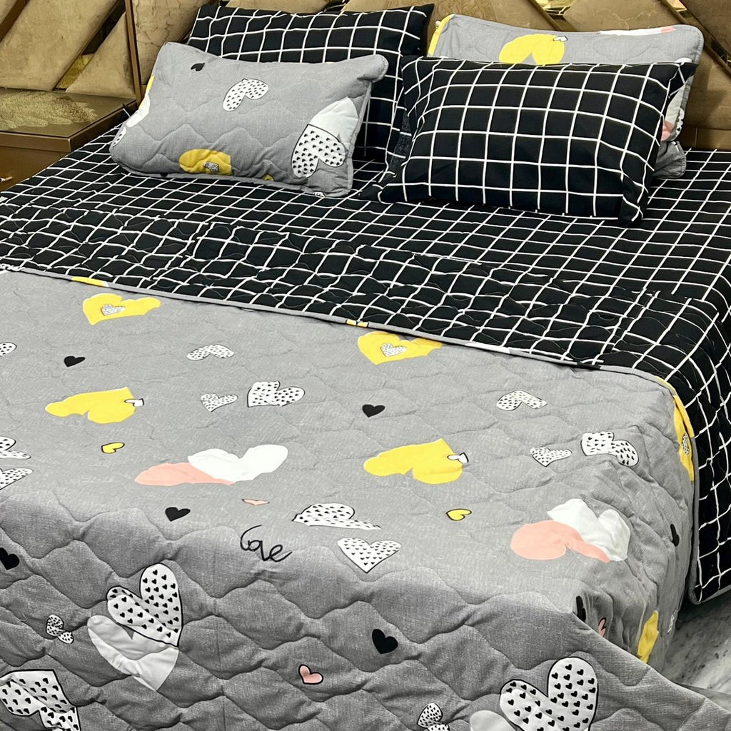 6 Pcs Comforter Set – 100% Pure Cotton | King Size | Bed Sheet Complete Set