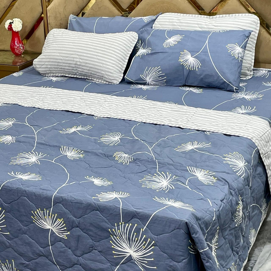 6 Pcs Comforter Set – 100% Pure Cotton | King Size | Bed Sheet Complete Set