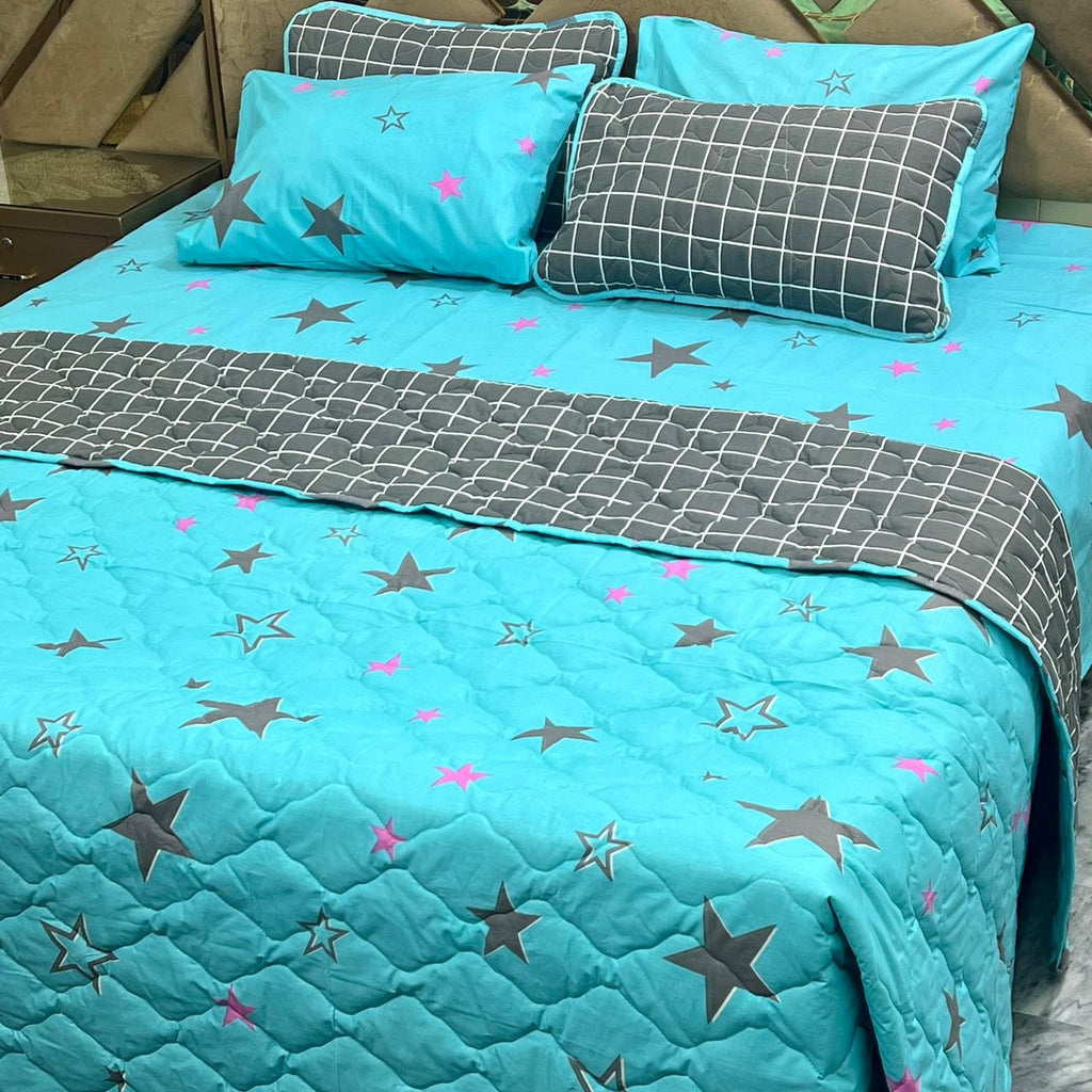 6 Pcs Comforter Set – 100% Pure Cotton | King Size | Bed Sheet Complete Set
