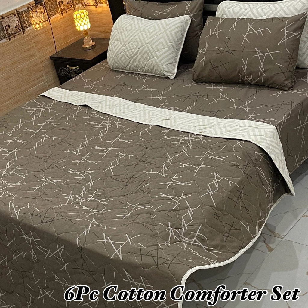 6 Pcs Comforter Set – 100% Pure Cotton | King Size | Bed Sheet Complete Set