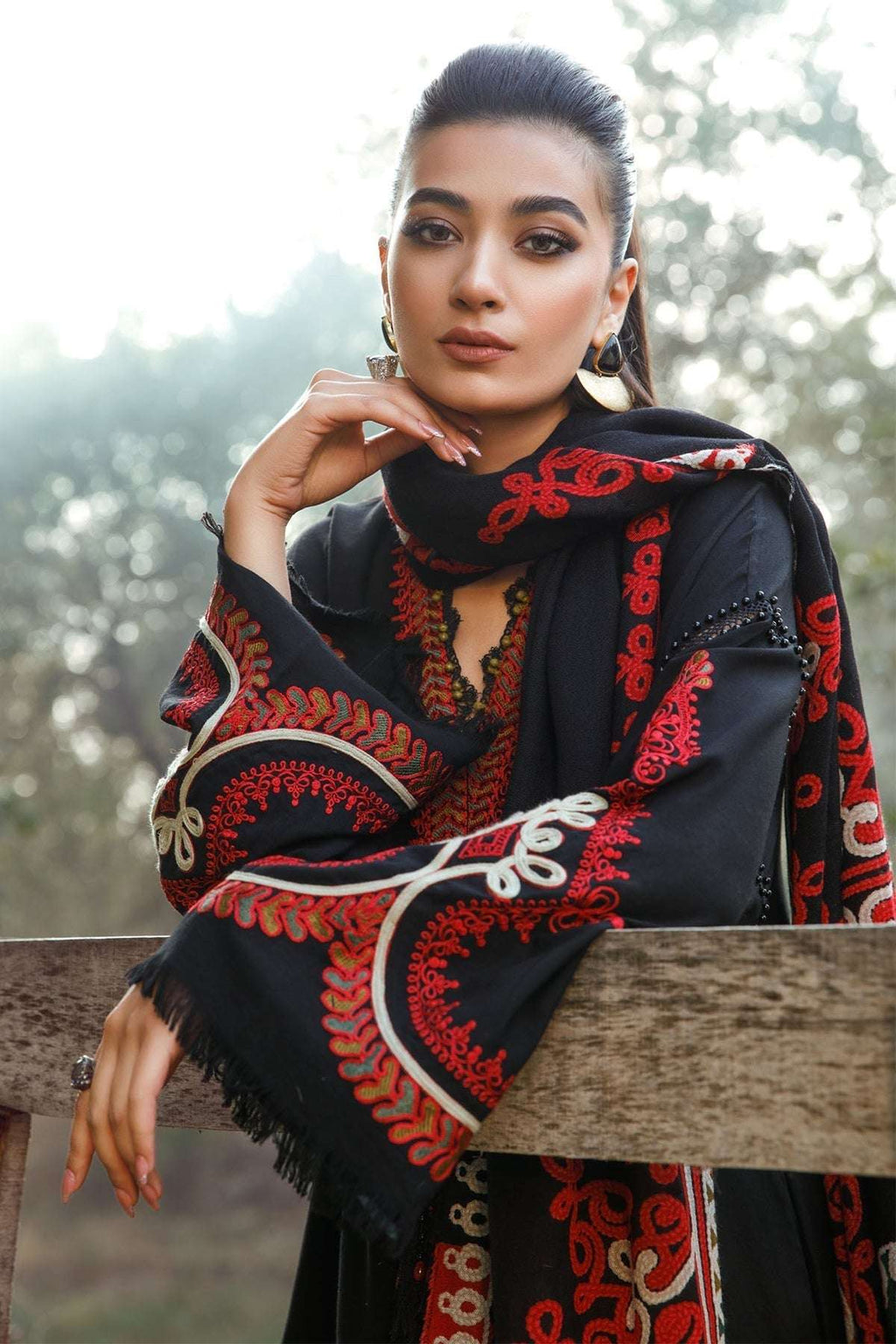 Maria B 3-PC Unstitched Fully Embroidered Dhanak Suit