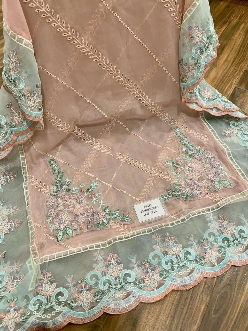 Maria B Luxury Wedding Embroidered Chiffon – 3PC Unstitched Suit