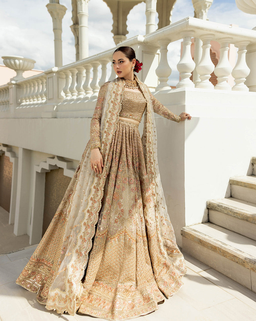 3 Piece Unstitched Embroidered Wedding Suit Collection