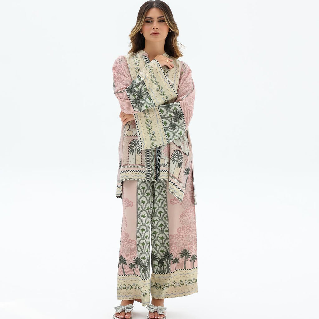 Azmin Lawn Unstitched Printed 2PC – Pastel Pink Digital Printed Elegance