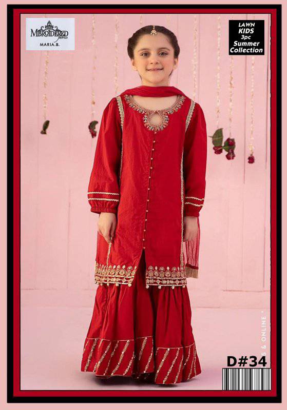 Maria B | Kids |  3PC Embroidered Organza Suit