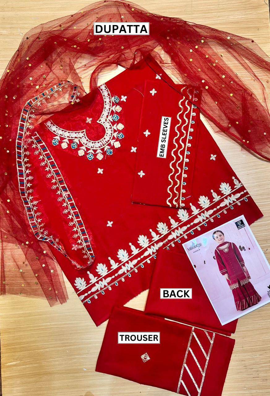 Maria B | Kids |  3PC Embroidered Organza Suit