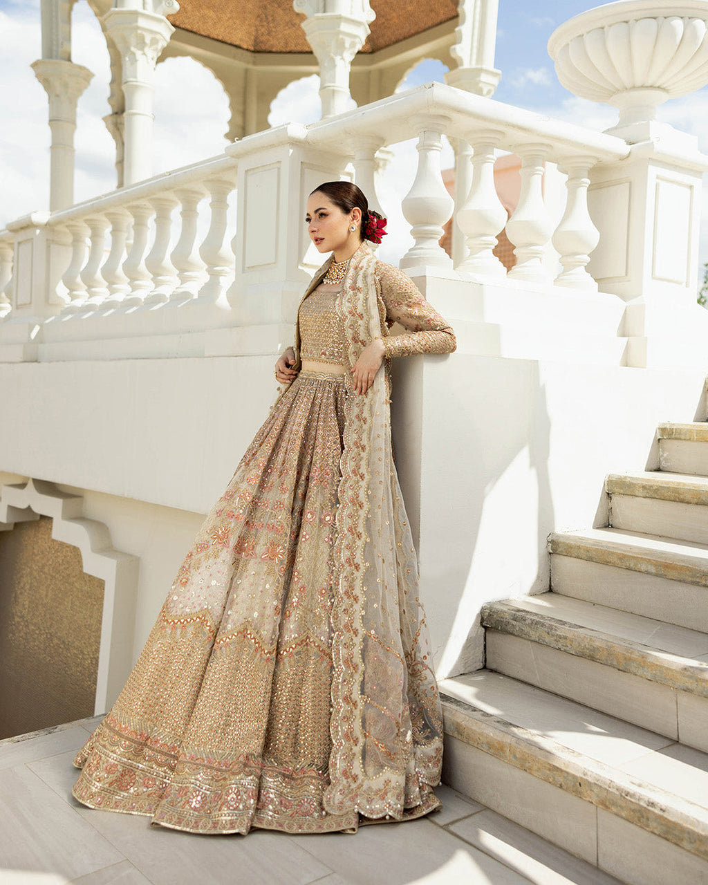 3 Piece Unstitched Embroidered Wedding Suit Collection