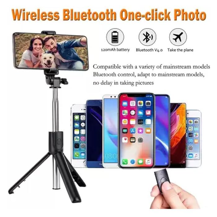 R15 Wireless Selfie Stick Tripod with Bluetooth Shutter & Selfie Light