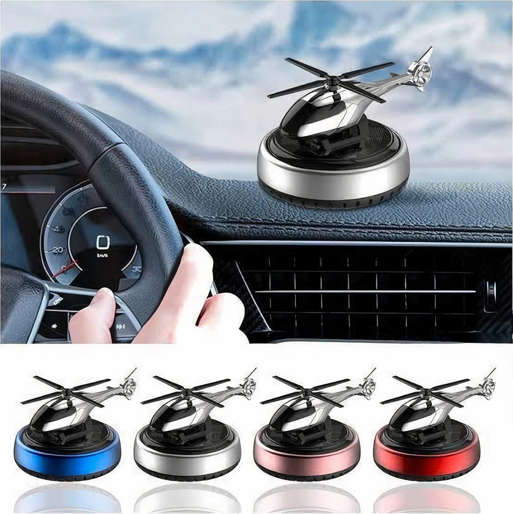 Car Aroma Diffuser Air Freshener Perfume Solar Powered Car Dashboard Helicopter