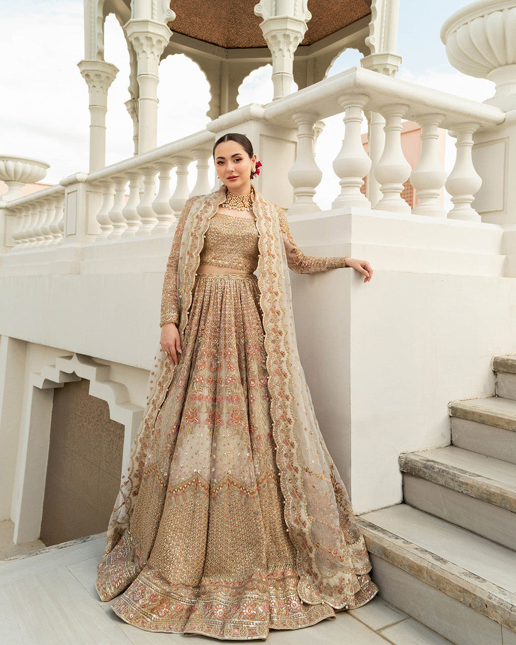 3 Piece Unstitched Embroidered Wedding Suit Collection