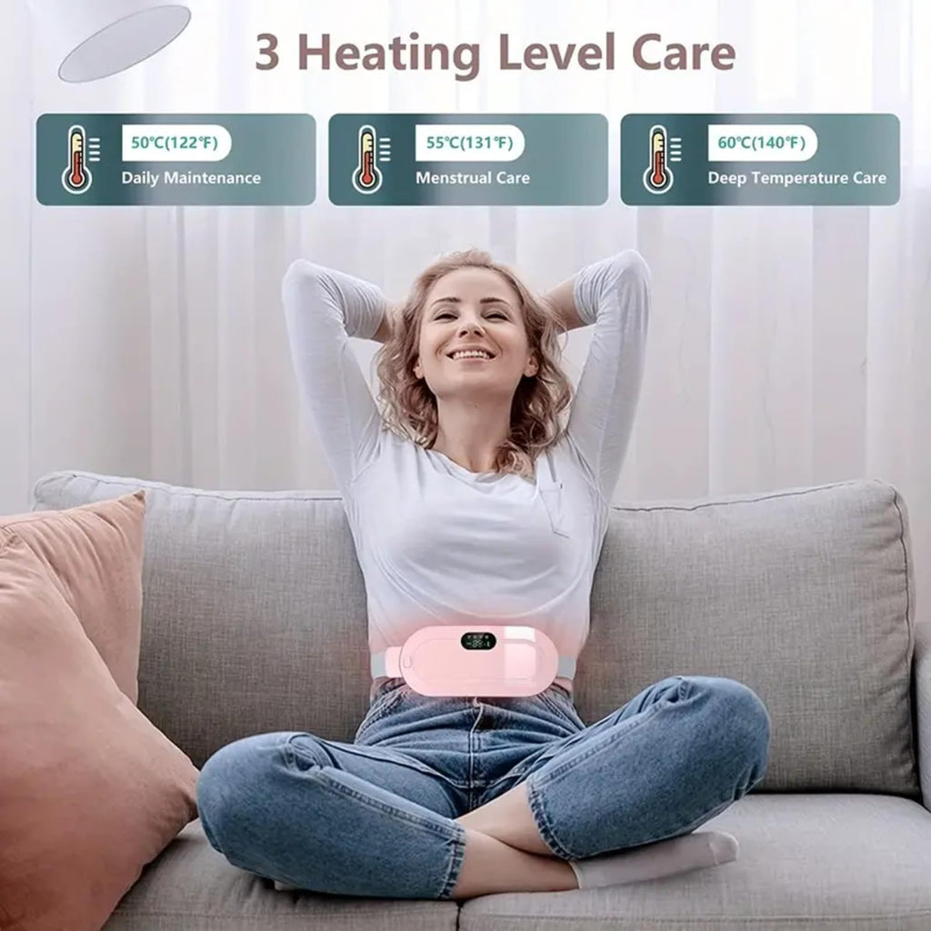 Period Cramps Pain Relief Belt – Soothing Heat and Vibration Therapy