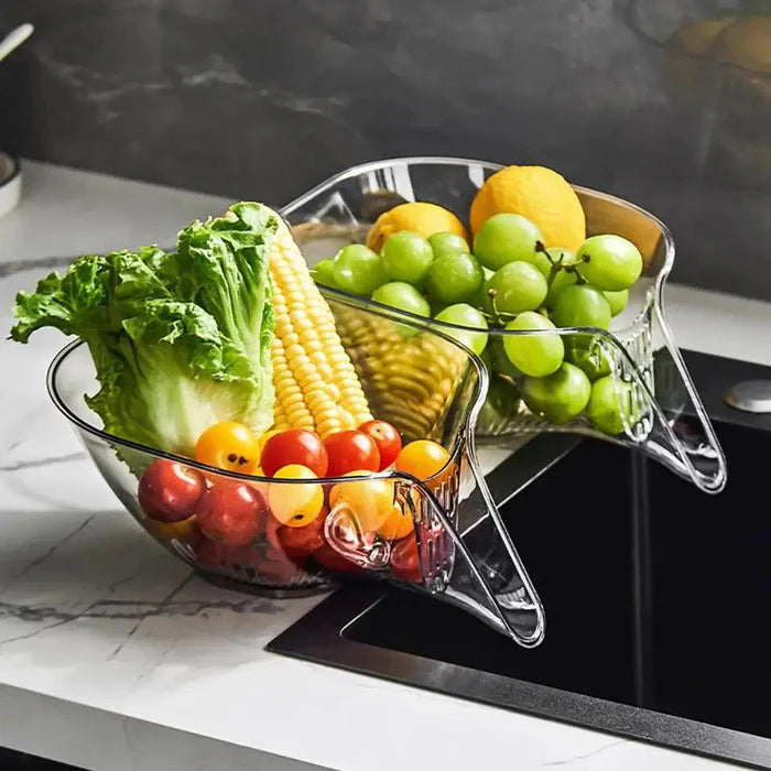 Multipurpose Drainage Vegetable/Fruits Acrylic Kitchen Basket