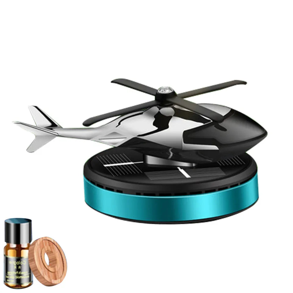 Car Aroma Diffuser Air Freshener Perfume Solar Powered Car Dashboard Helicopter