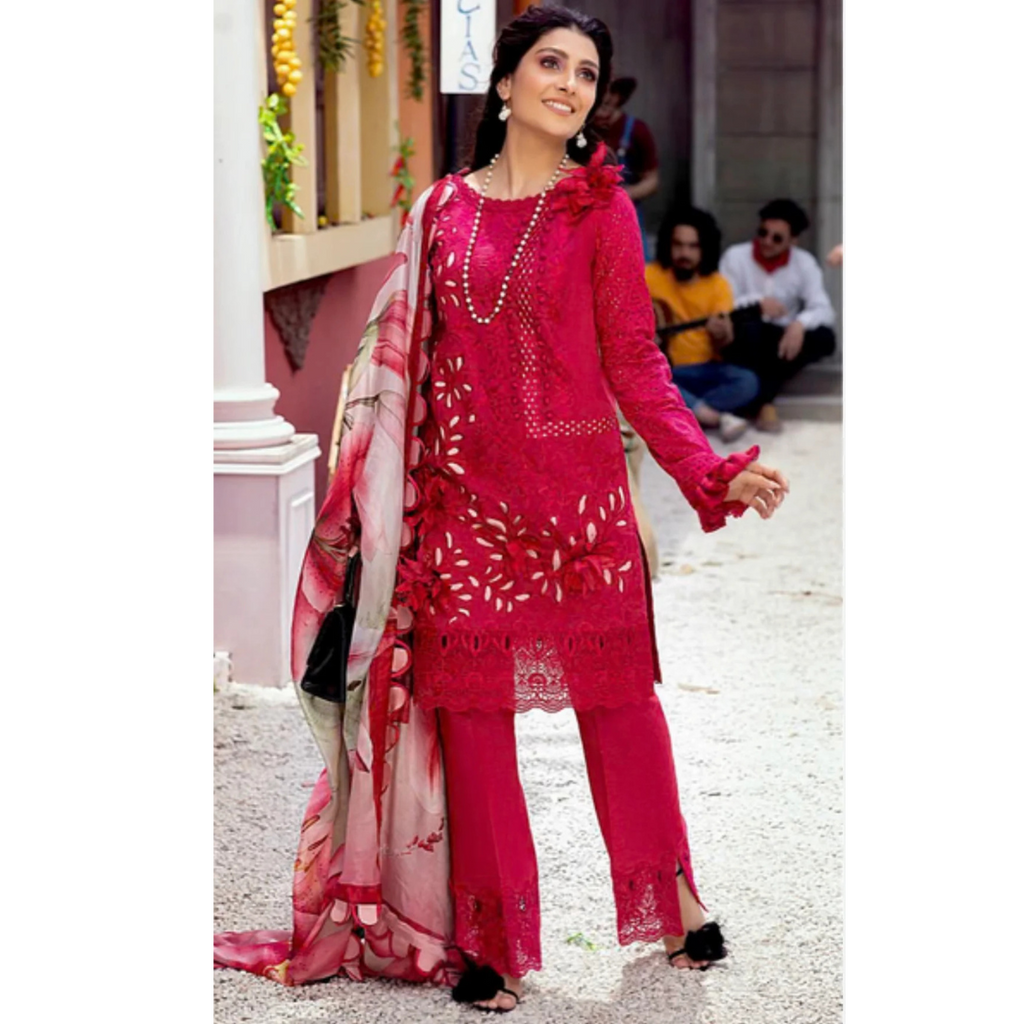 Mushq Luxury 3PC Lawn Suit with Diamond Voil Dupatta