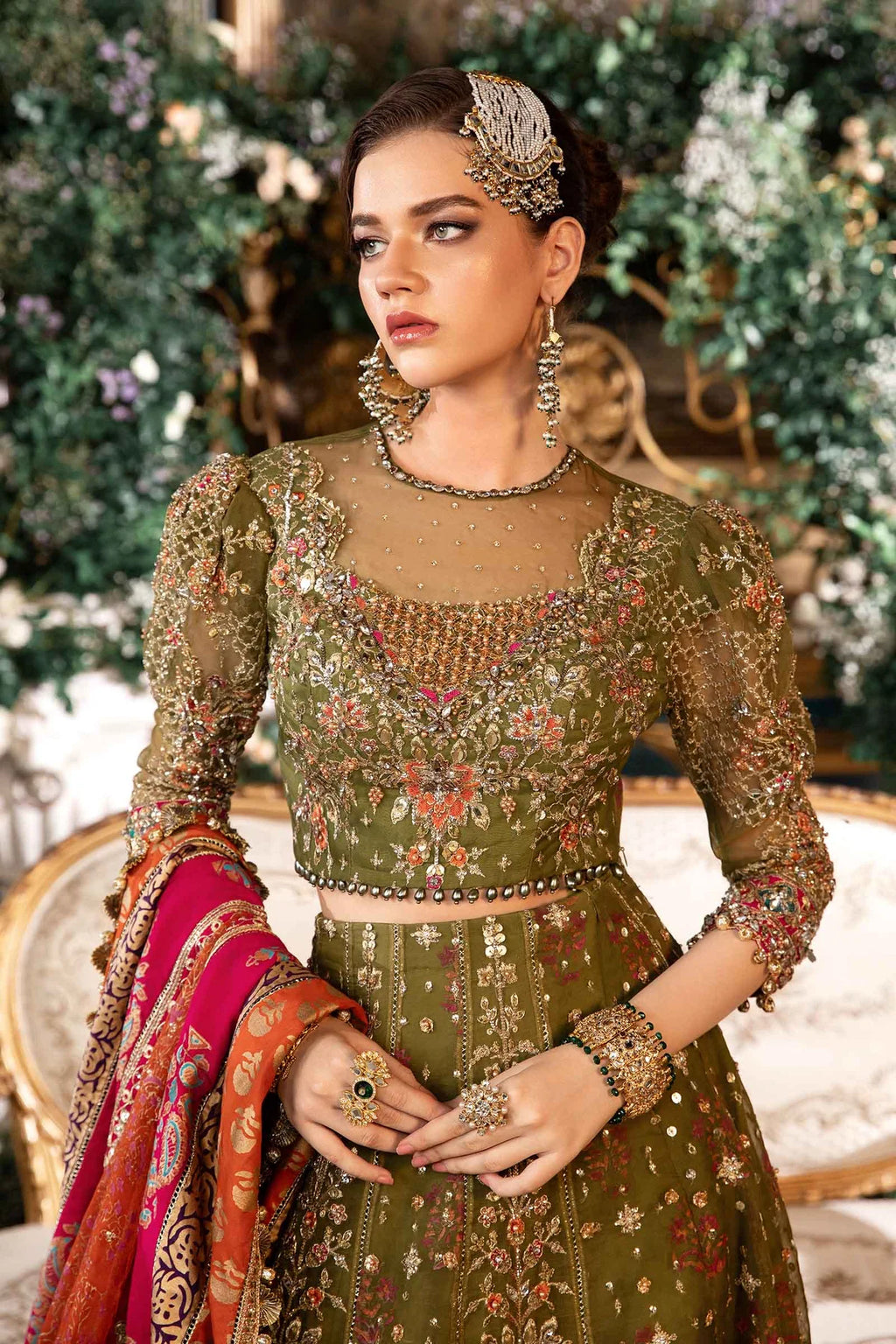 3 Piece Unstitched Embroidered Organza Suit