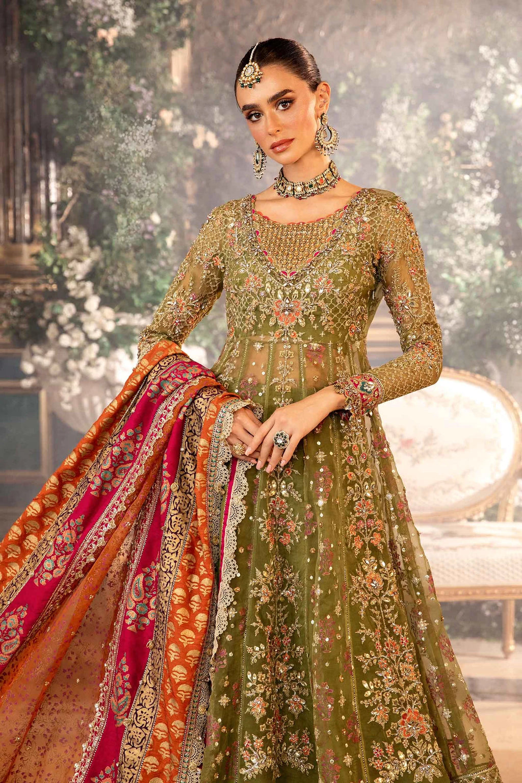 3 Piece Unstitched Embroidered Organza Suit