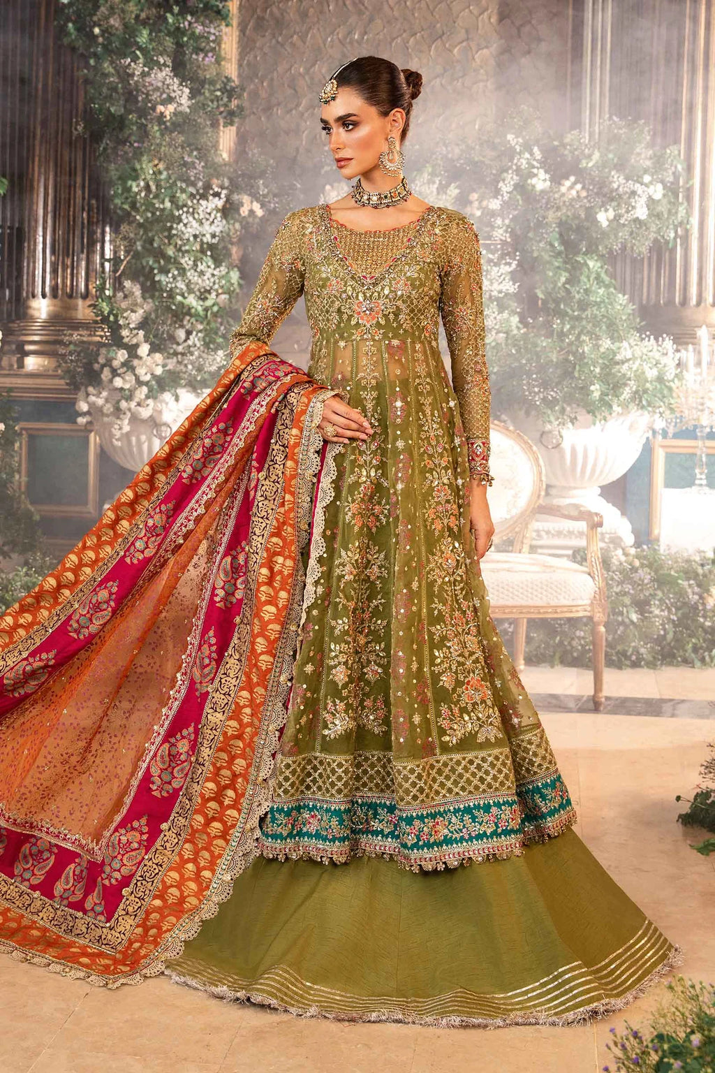 3 Piece Unstitched Embroidered Organza Suit