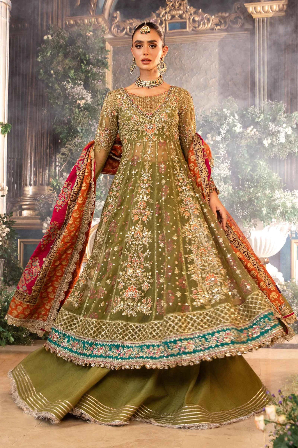 3 Piece Unstitched Embroidered Organza Suit