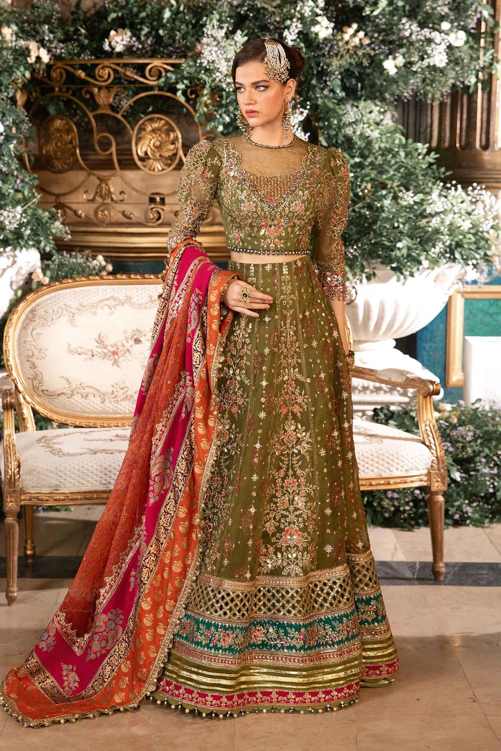 3 Piece Unstitched Embroidered Organza Suit