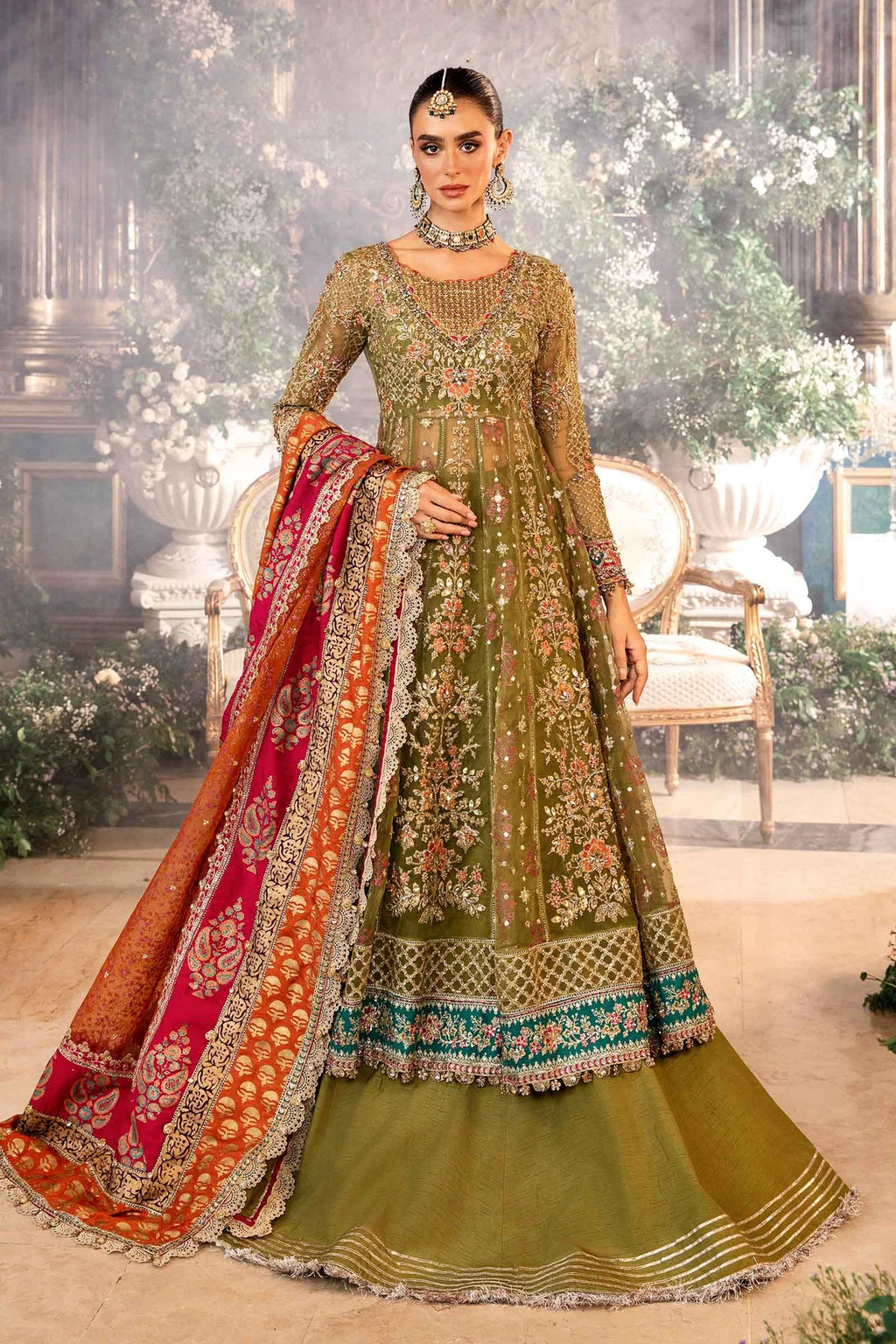 3 Piece Unstitched Embroidered Organza Suit