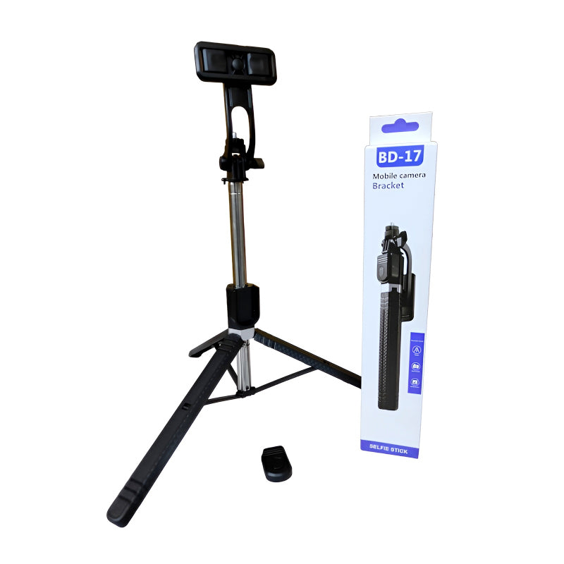 BD-17 1700mm Wireless Selfie Stick & Tripod Stand with Bluetooth Remote – Foldable, Extendable Monopod