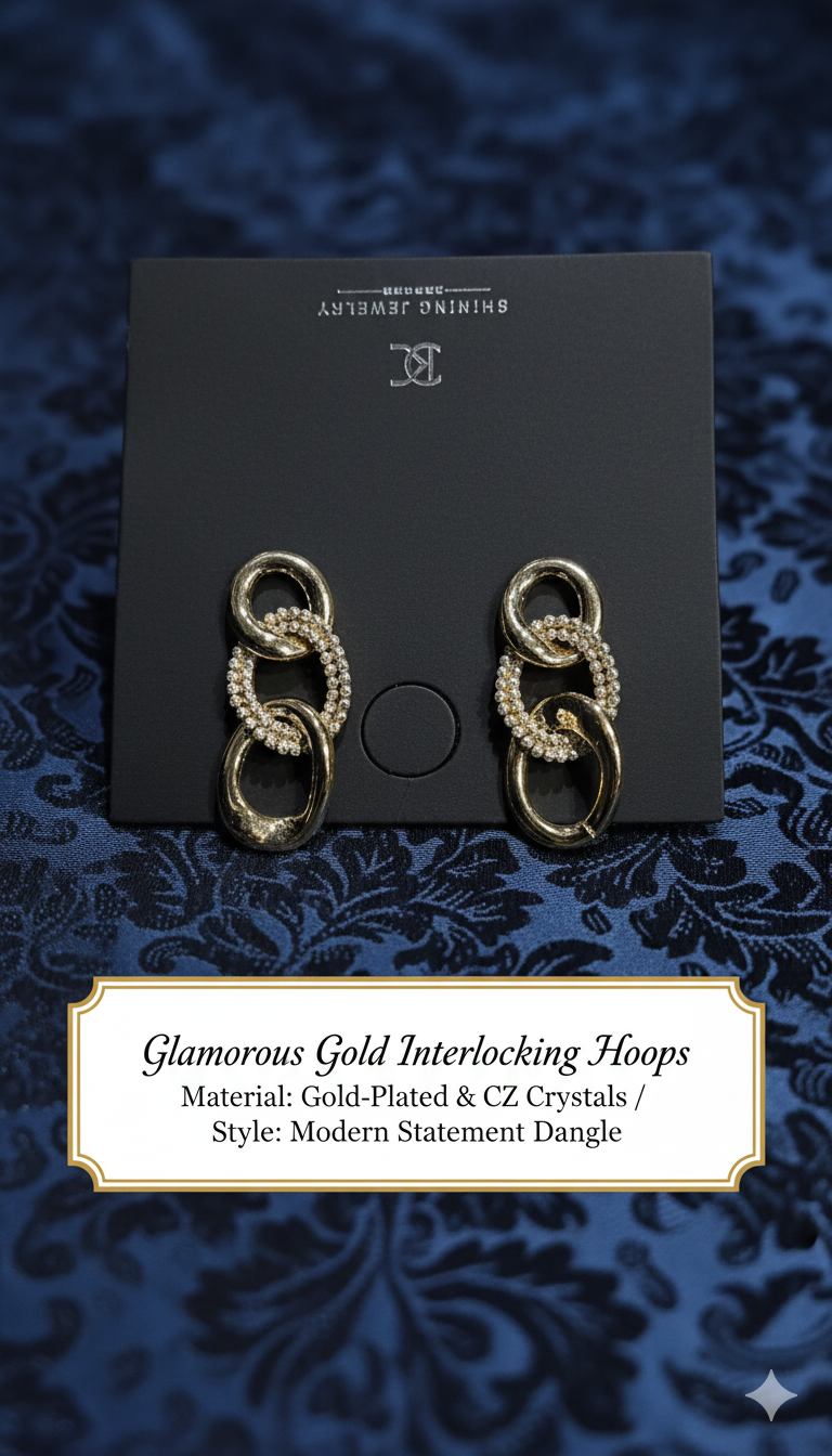 Glamorous Gold Interlocking Hoops